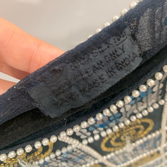 Vintage - Navy Blue beaded-sequined Crop Top! - Picture 4 of 5